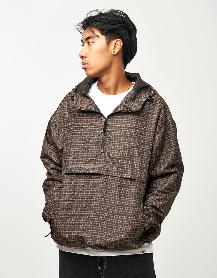 Route One Pullover Anorak - Brown (Checked)
