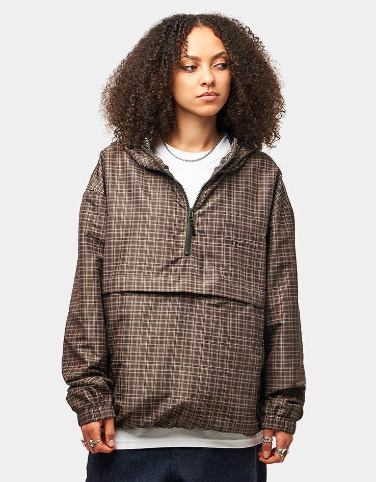 Route One Pullover Anorak - Brown (Checked)