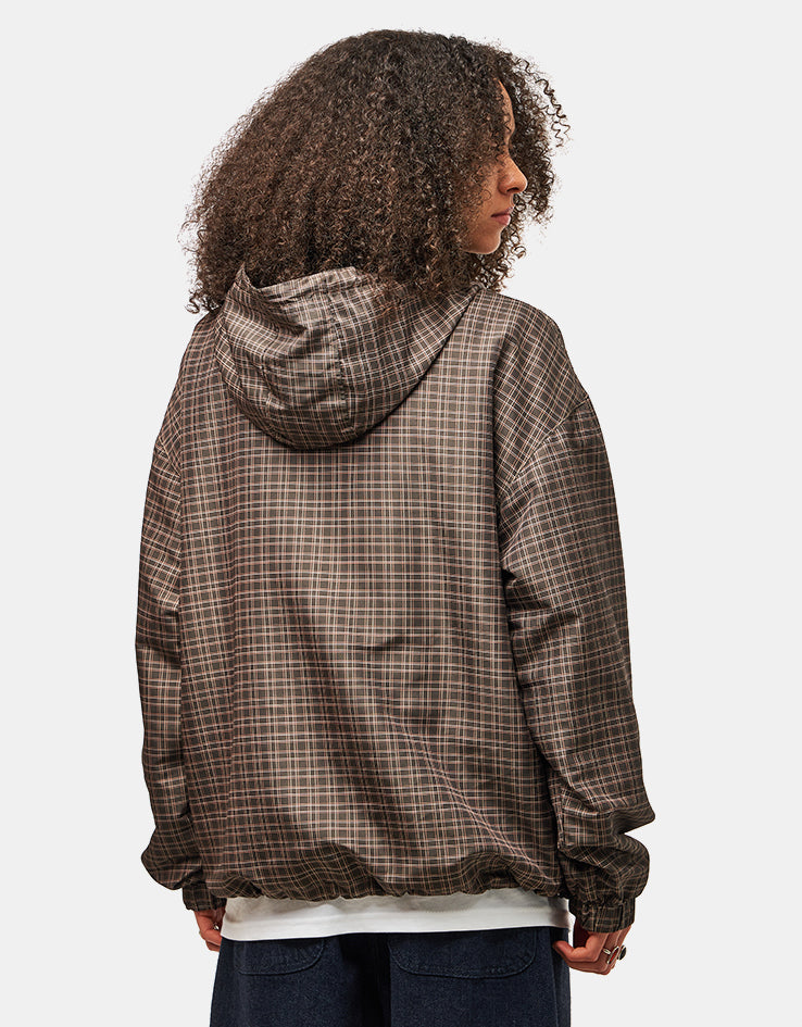 Route One Pullover Anorak - Brown (Checked)