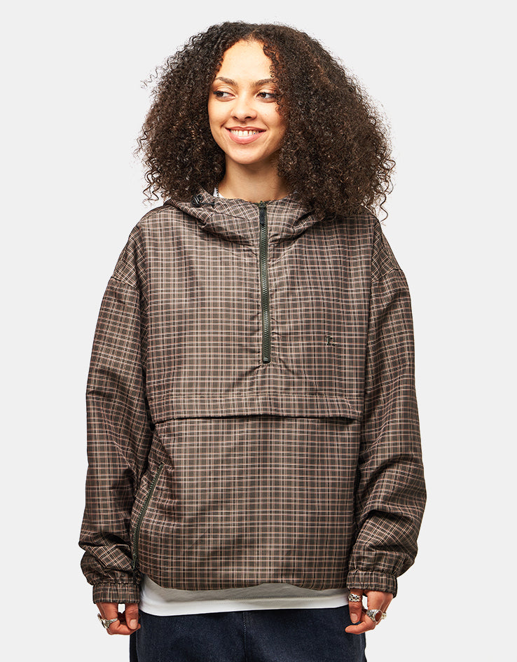 Route One Pullover Anorak - Brown (Checked)