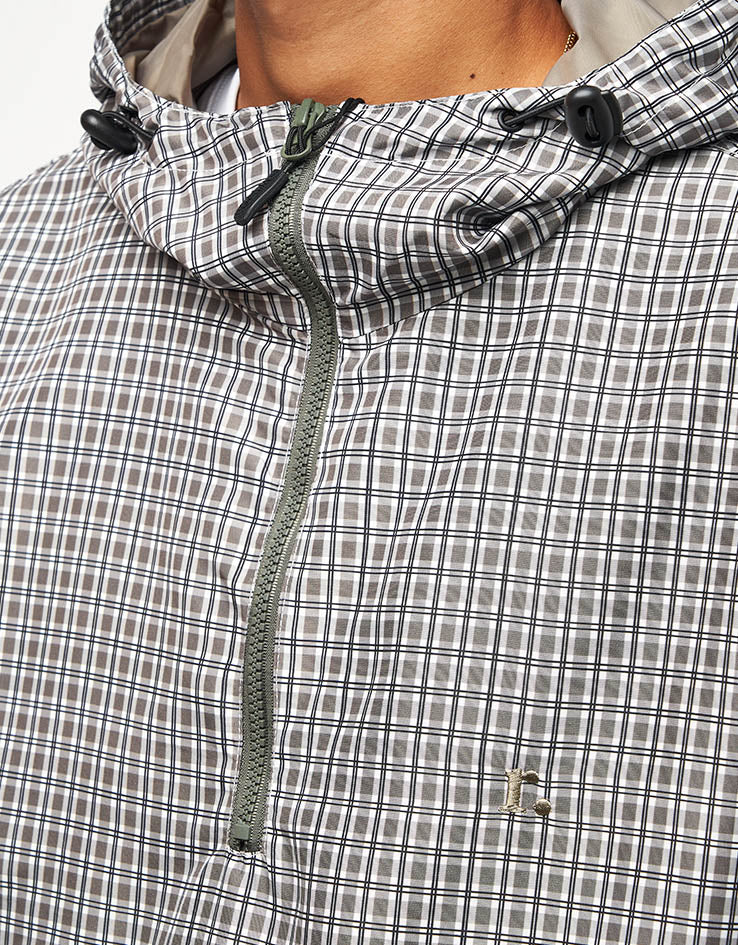 Route One Pullover Anorak - Olive (Checked)