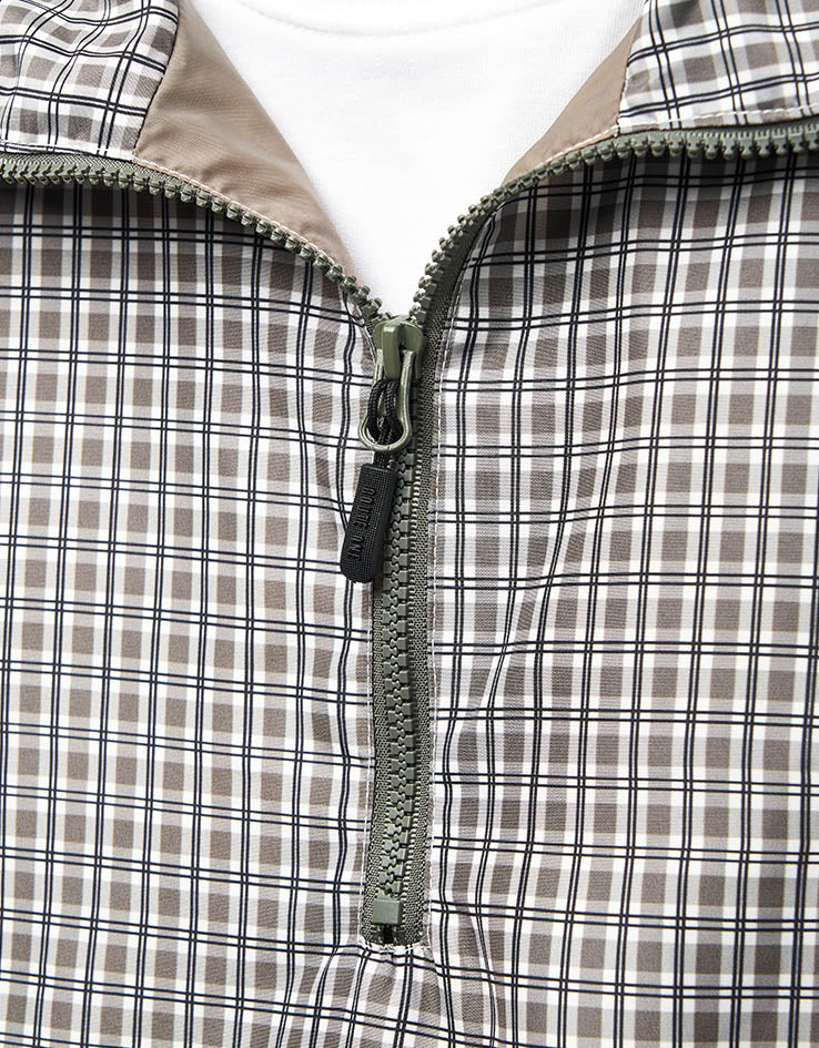 Route One Pullover Anorak - Olive (Checked)
