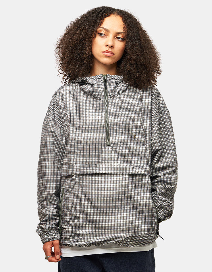 Route One Pullover Anorak - Olive (Checked)