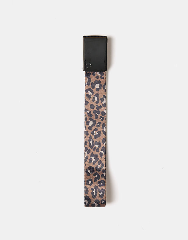Route One Leopard Web Belt - Brown