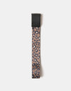 Route One Leopard Web Belt - Brown