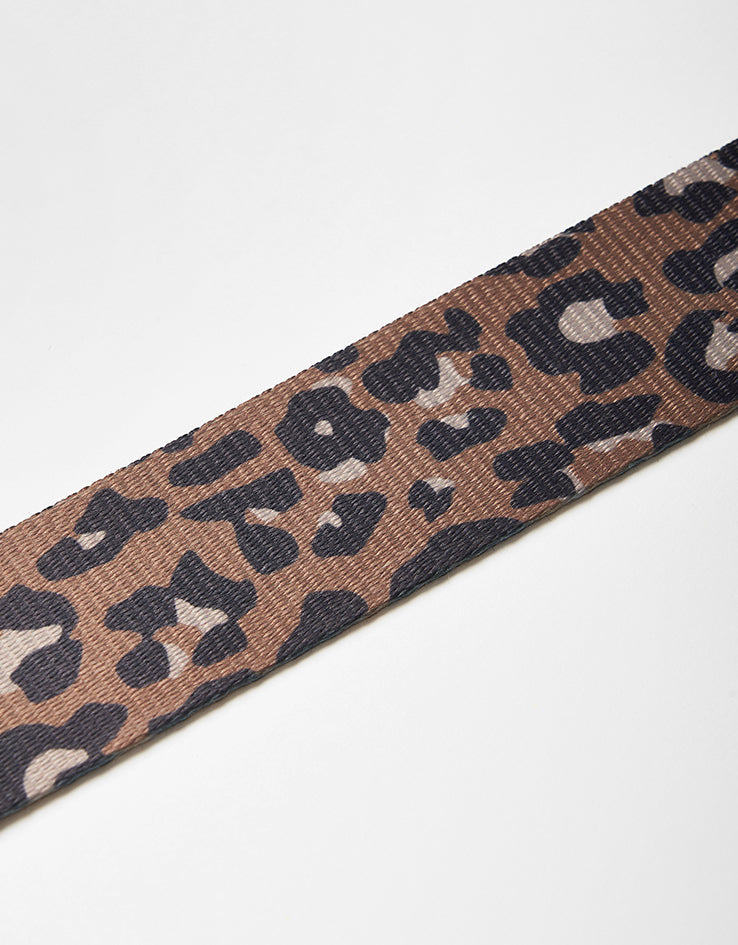 Route One Leopard Web Belt - Brown