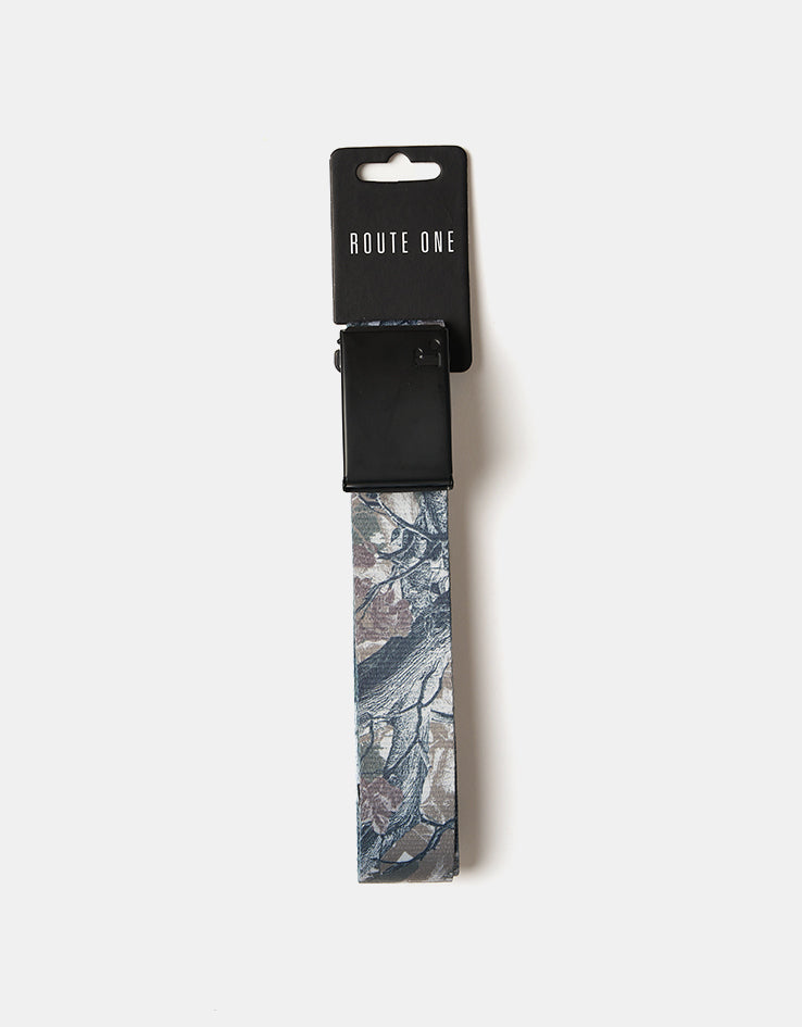 Route One Tree Camo Web Belt - Brown