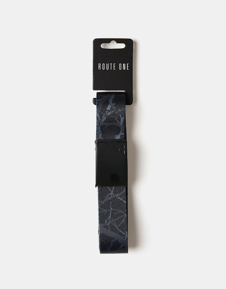 Route One Tree Camo Web Belt - Black