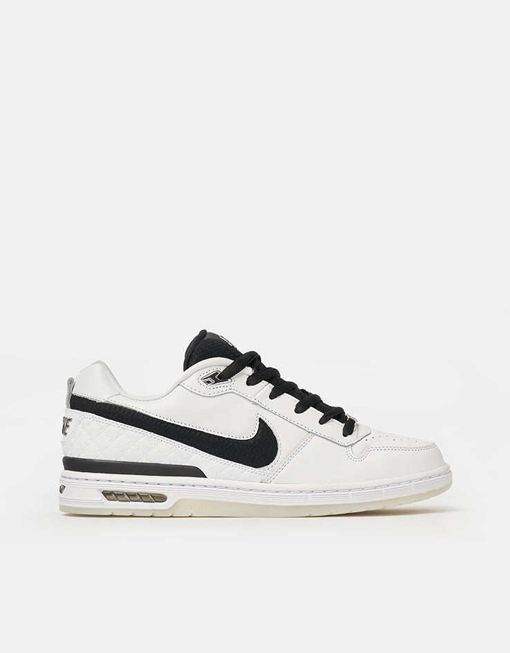 Nike SB Paul Rodriguez Zoom Air Low QS Skate Shoes - White/Black-White-Clear