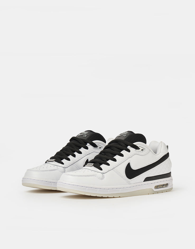 Nike SB Paul Rodriguez Zoom Air Low QS Skate Shoes - White/Black-White-Clear