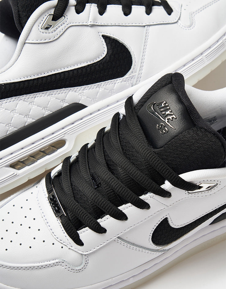 Nike SB Paul Rodriguez Zoom Air Low QS Skate Shoes - White/Black-White-Clear