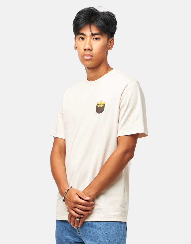 adidas Trefoil Shadow T-Shirt - Wonder White/Rustic Orange