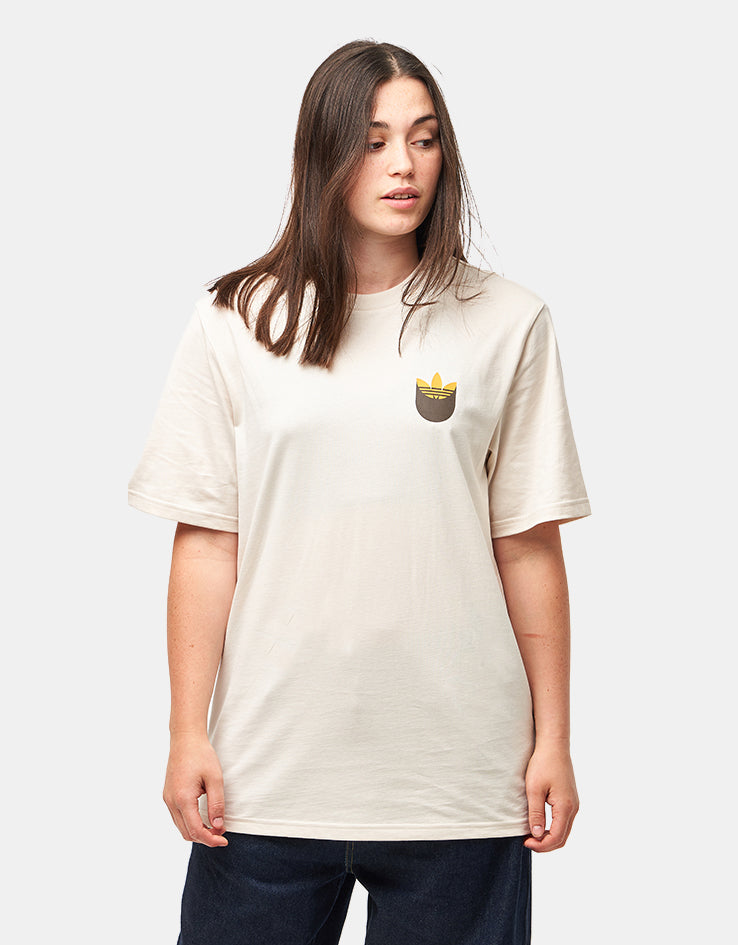 adidas Trefoil Shadow T-Shirt - Wonder White/Rustic Orange