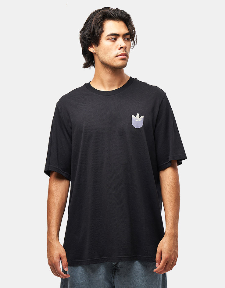 adidas Trefoil Shadow T-Shirt - Black/Olive Strata