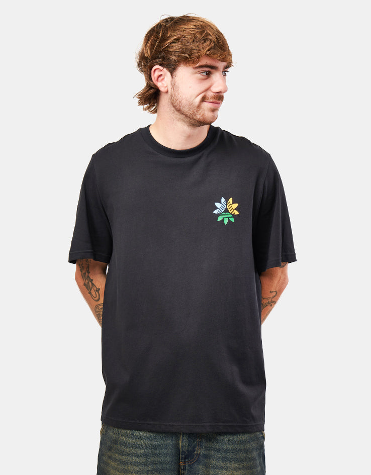adidas Pinwheel Trefoil T-Shirt - Black/Crew Yellow