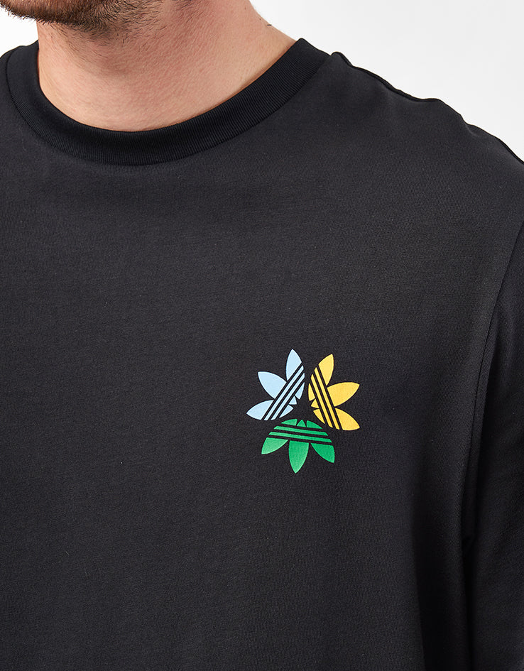 adidas Pinwheel Trefoil T-Shirt - Black/Crew Yellow