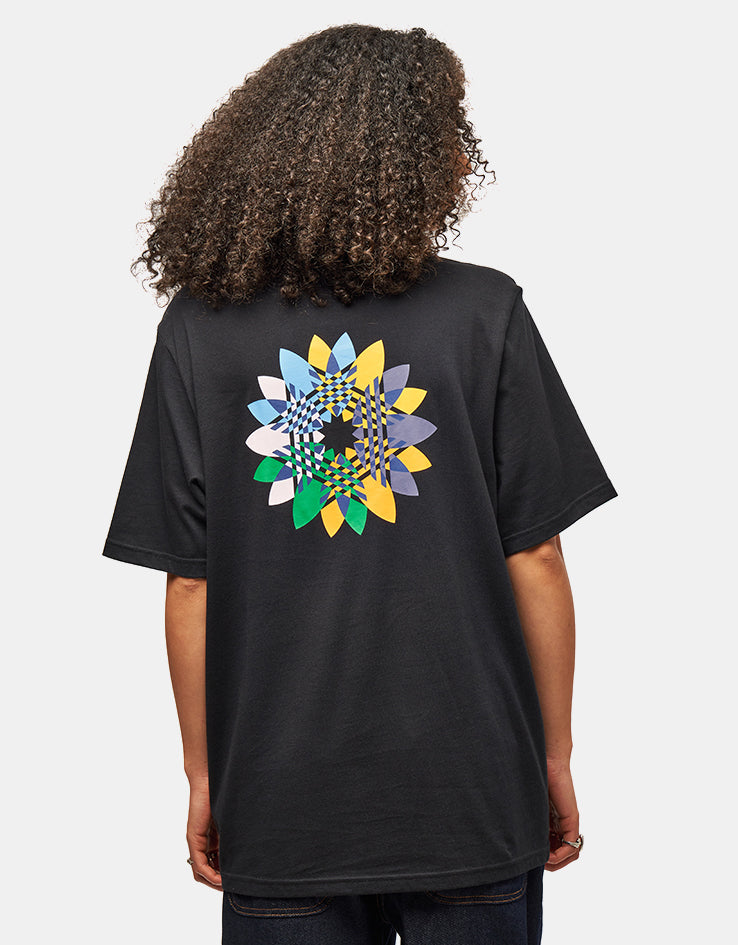 adidas Pinwheel Trefoil T-Shirt - Black/Crew Yellow