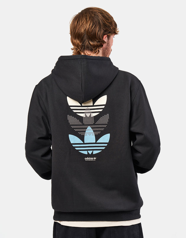adidas Triple Trefoil Pullover Hoodie - Black/Preloved Blue