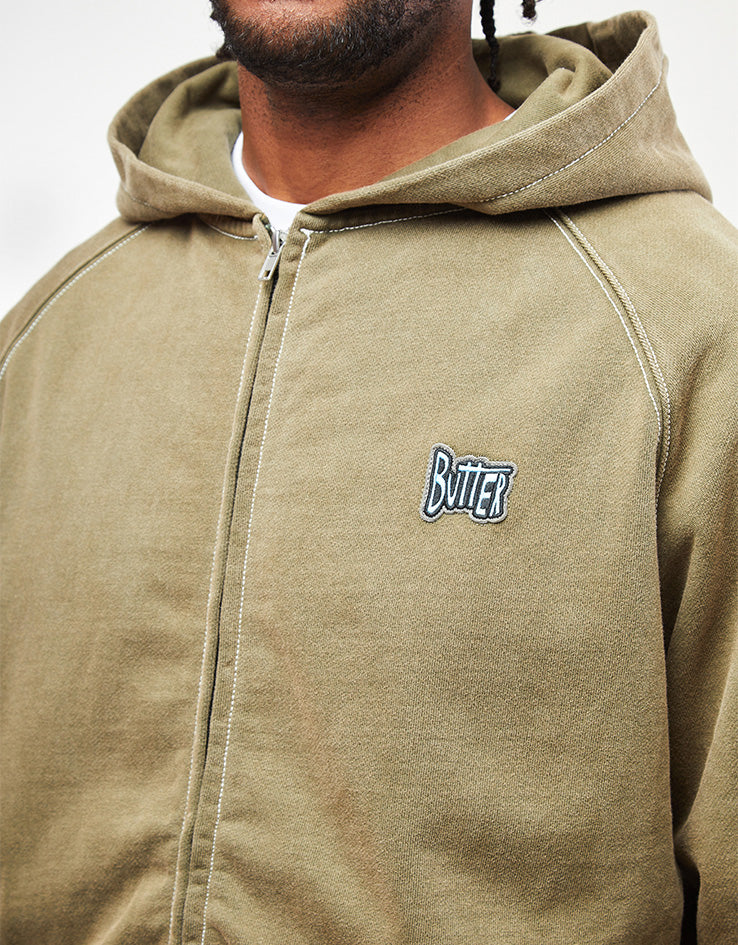 Butter Goods Sketch Zip-Thru Hoodie - Army