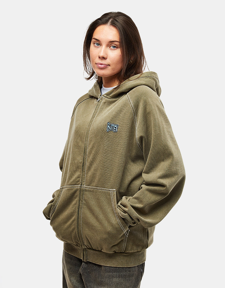 Butter Goods Sketch Zip-Thru Hoodie - Army