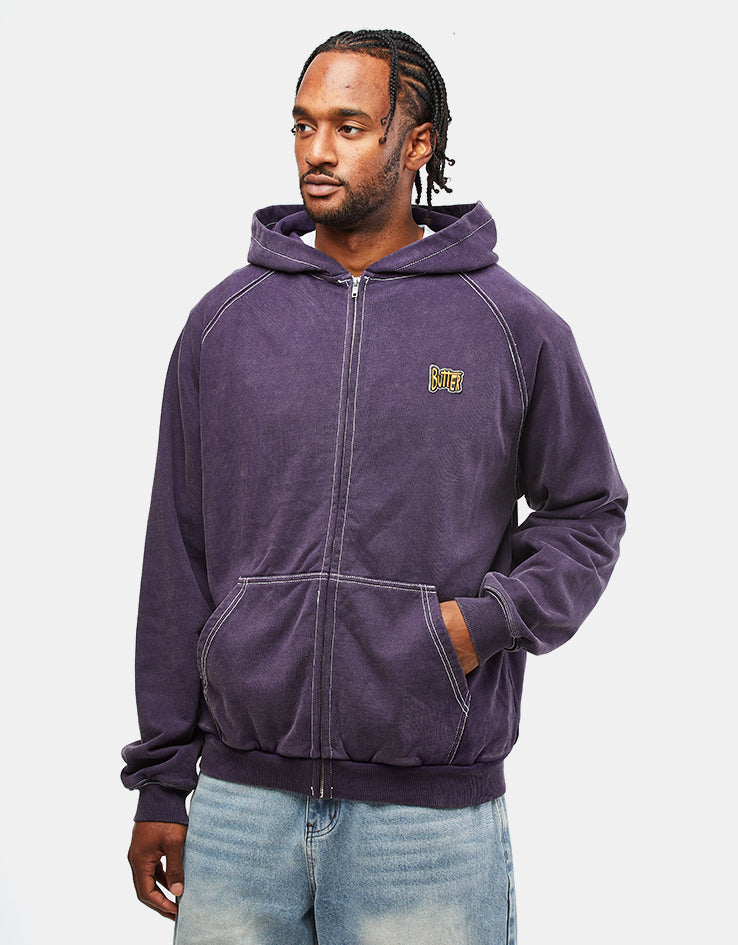 Butter Goods Sketch Zip-Thru Hoodie - Eggplant