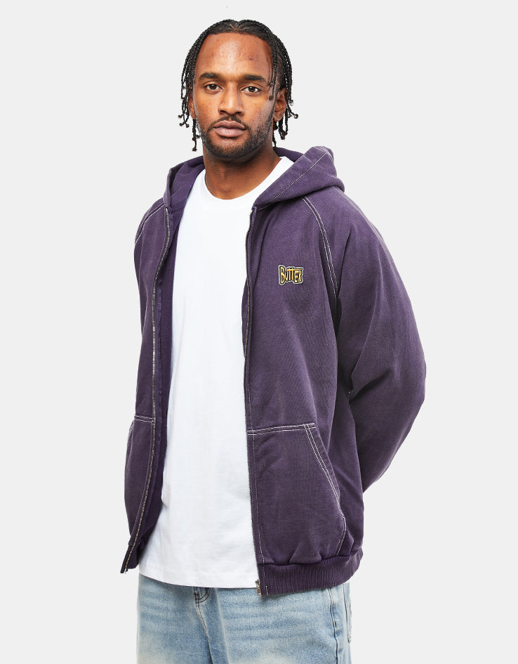 Butter Goods Sketch Zip-Thru Hoodie - Eggplant
