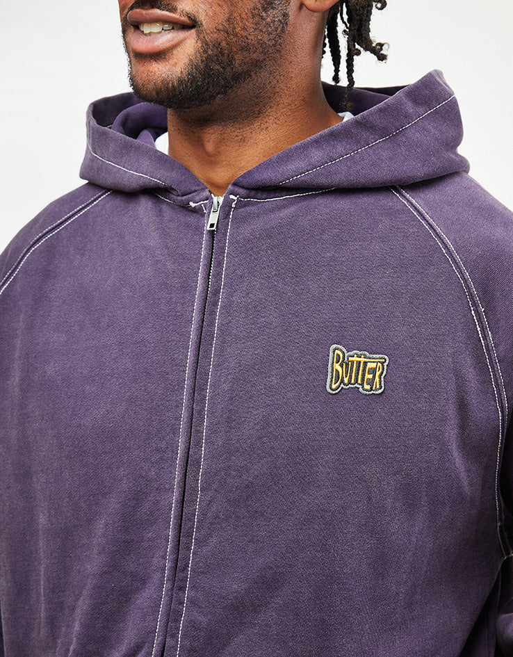 Butter Goods Sketch Zip-Thru Hoodie - Eggplant