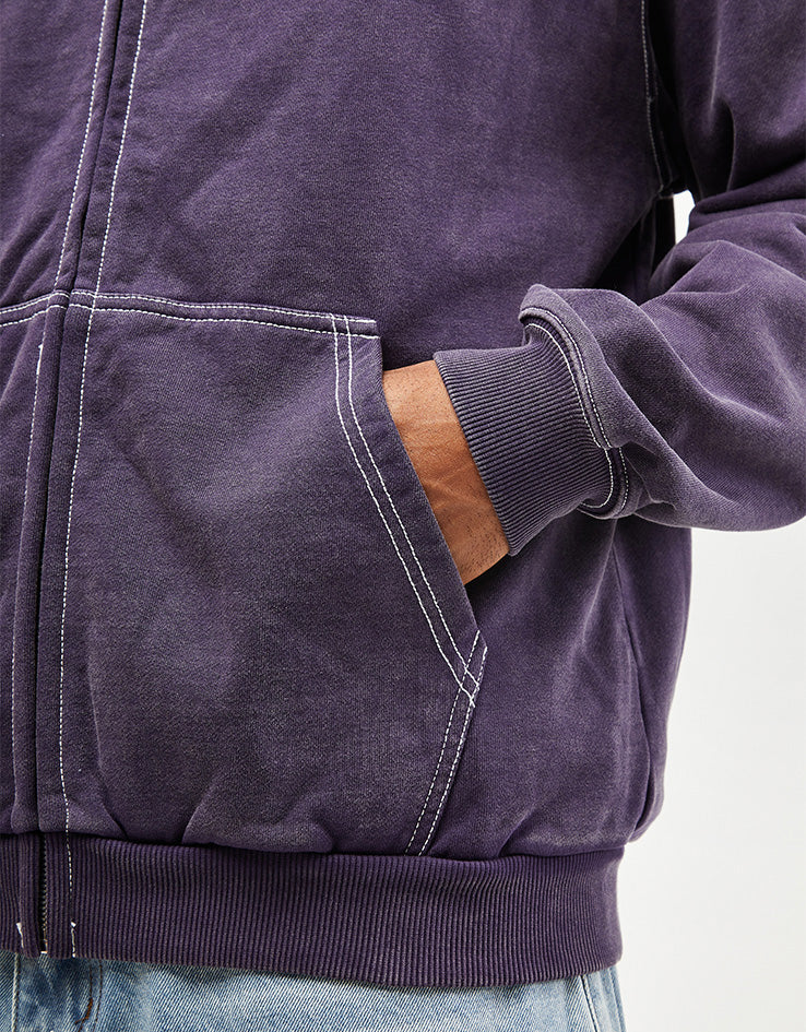 Butter Goods Sketch Zip-Thru Hoodie - Eggplant