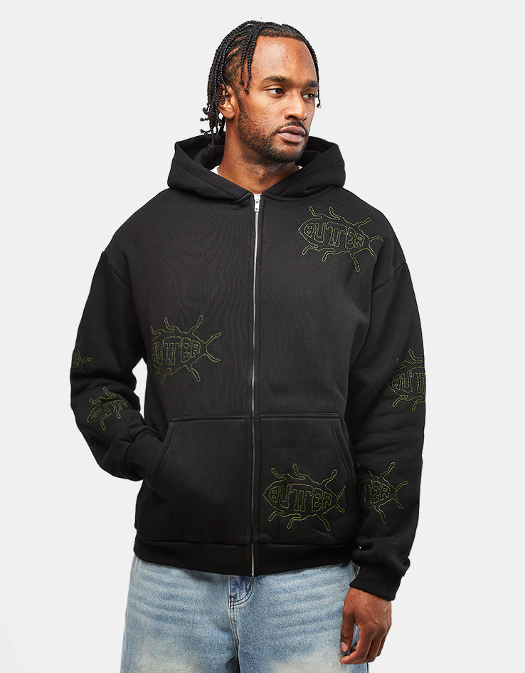 Butter Goods Roach Zip-Thru Hoodie - Black