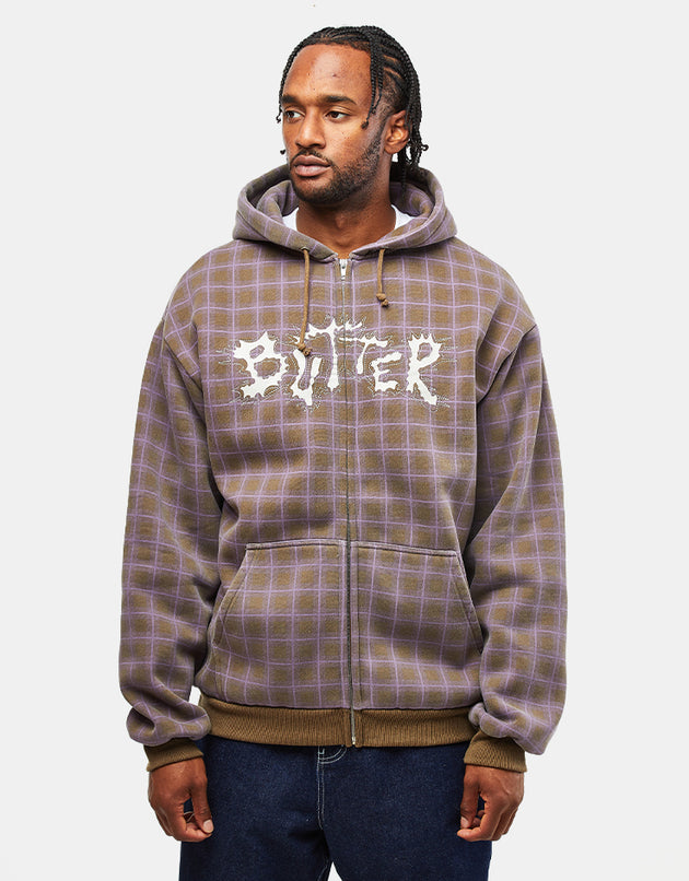 Butter Goods Eruption Zip-Thru Hoodie - Plaid