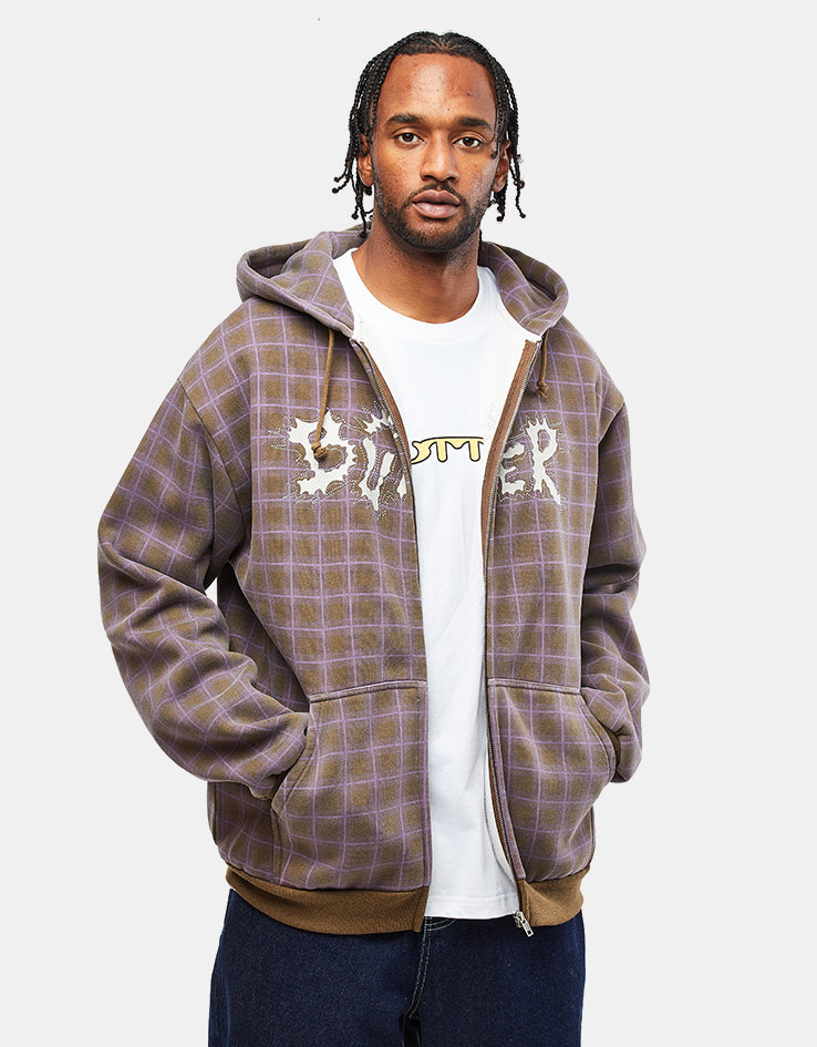 Butter Goods Eruption Zip-Thru Hoodie - Plaid