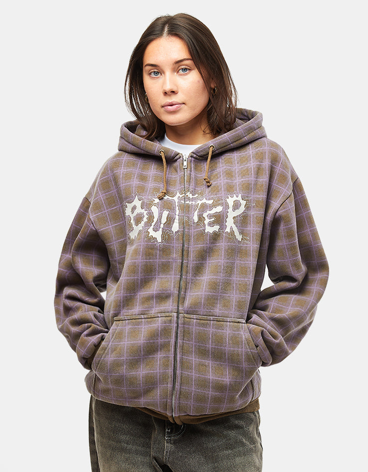 Butter Goods Eruption Zip-Thru Hoodie - Plaid