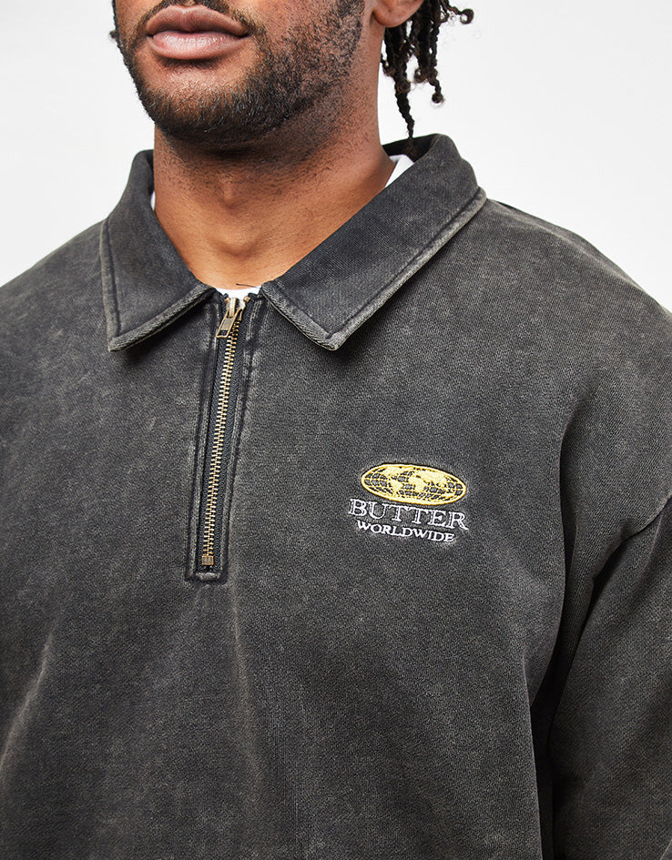 Butter Goods Corp 1/4 Zip Pullover - Black