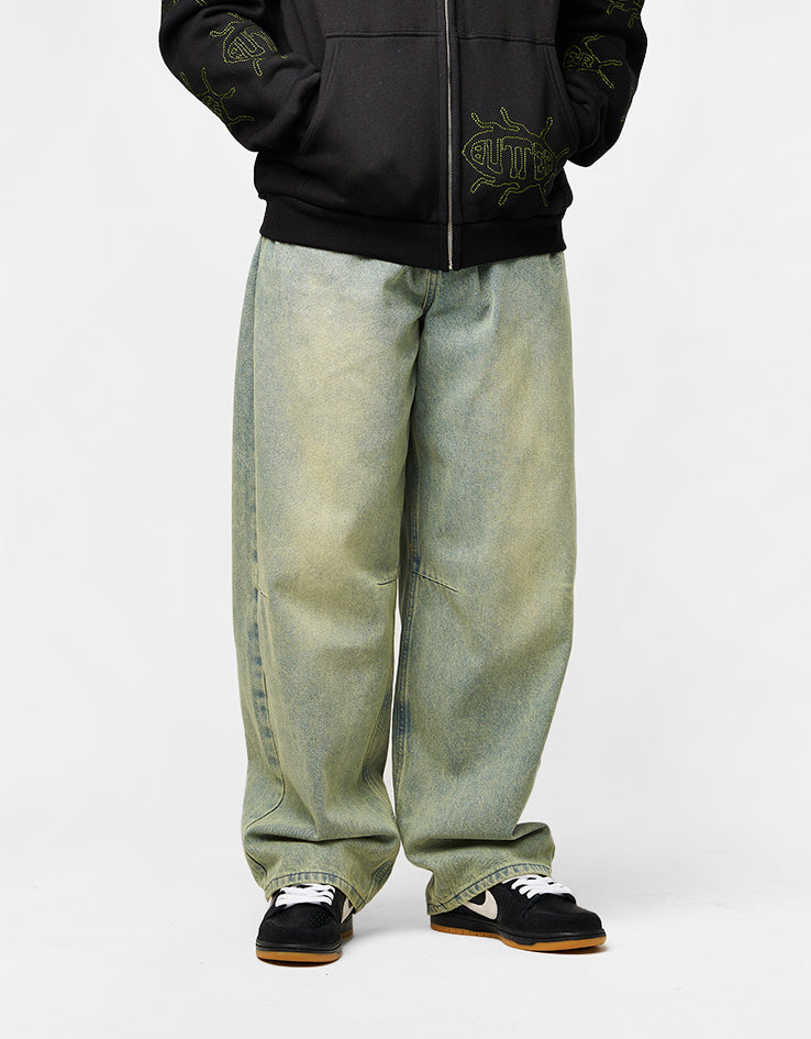 Butter Goods Wide Cut Denim Jeans - Tinted Blue Wash