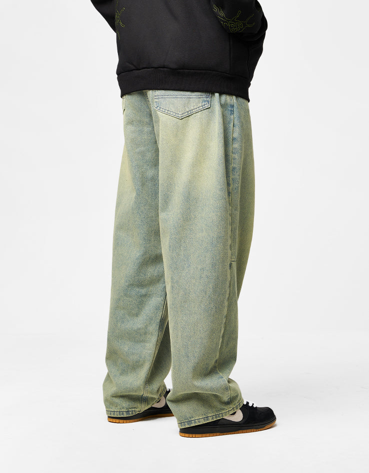 Butter Goods Wide Cut Denim Jeans - Tinted Blue Wash
