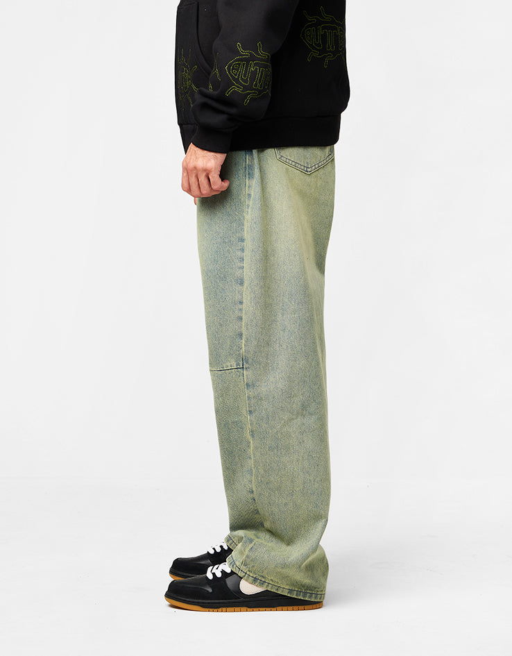 Butter Goods Wide Cut Denim Jeans - Tinted Blue Wash