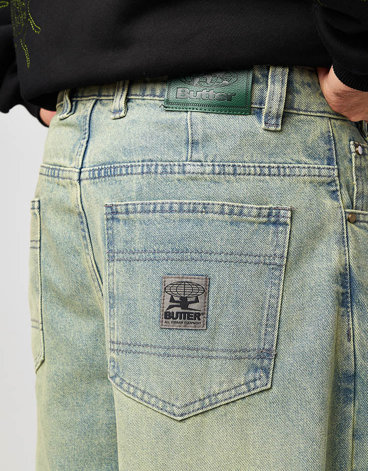 Butter Goods Wide Cut Denim Jeans - Tinted Blue Wash