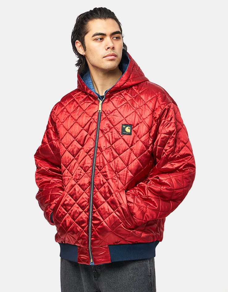 Carhartt WIP 50 Years Anniversary Reversible OG Active Jacket Denim - Blue/USA Red (Stone Bleached)
