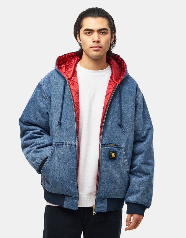 Carhartt WIP 50 Years Anniversary Reversible OG Active Jacket Denim - Blue/USA Red (Stone Bleached)