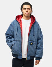 Carhartt WIP 50 Years Anniversary Reversible OG Active Jacket Denim - Blue/USA Red (Stone Bleached)