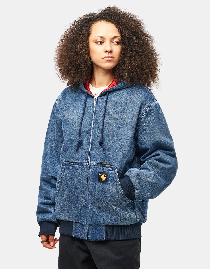 Carhartt WIP 50 Years Anniversary Reversible OG Active Jacket Denim - Blue/USA Red (Stone Bleached)