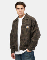Carhartt WIP Duck Detroit Jacket - Camo Duck/Green/Porphyry (Garment Dyed)