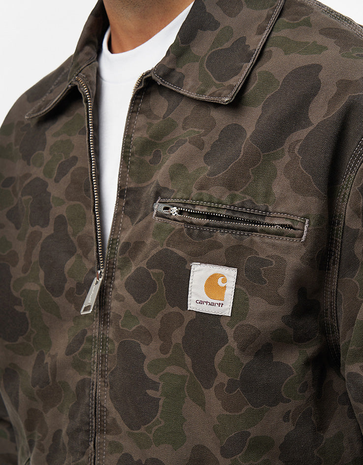 Carhartt WIP Duck Detroit Jacket - Camo Duck/Green/Porphyry (Garment Dyed)