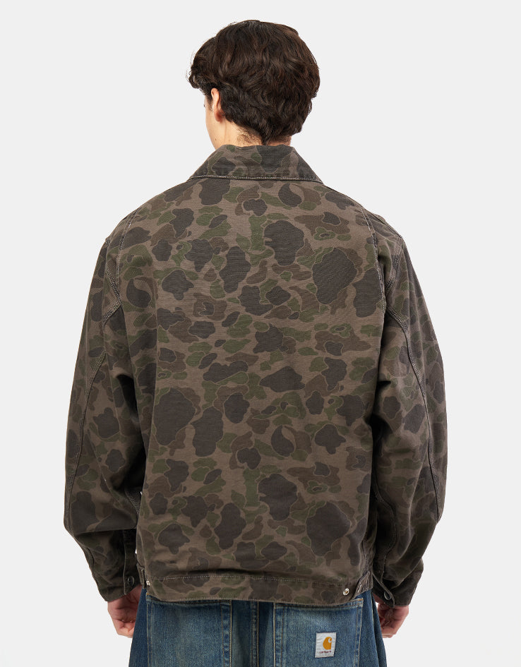 Carhartt WIP Duck Detroit Jacket - Camo Duck/Green/Porphyry (Garment Dyed)