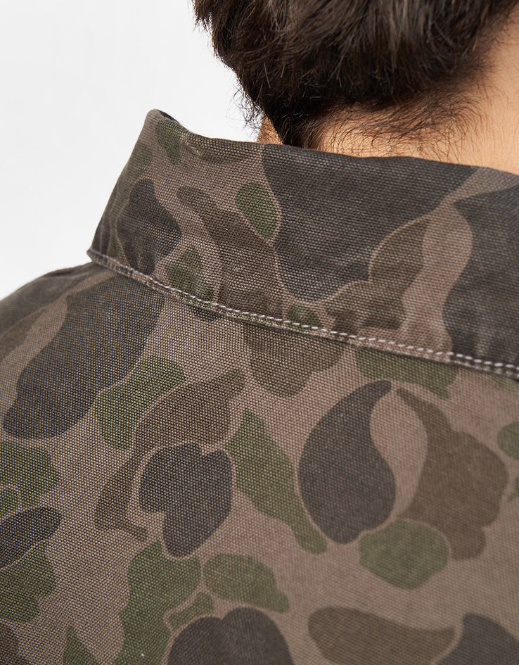 Carhartt WIP Duck Detroit Jacket - Camo Duck/Green/Porphyry (Garment Dyed)
