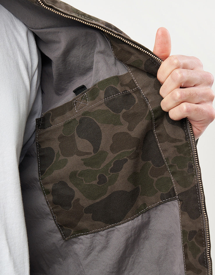 Carhartt WIP Duck Detroit Jacket - Camo Duck/Green/Porphyry (Garment Dyed)