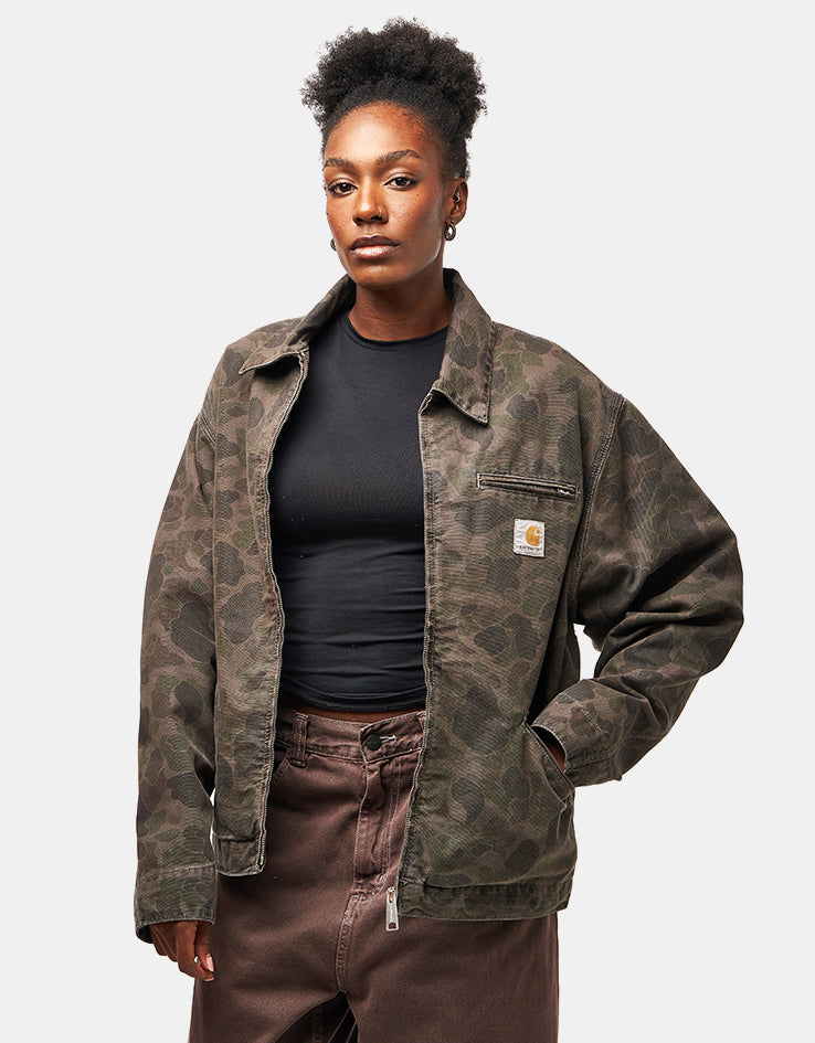 Carhartt WIP Duck Detroit Jacket - Camo Duck/Green/Porphyry (Garment Dyed)