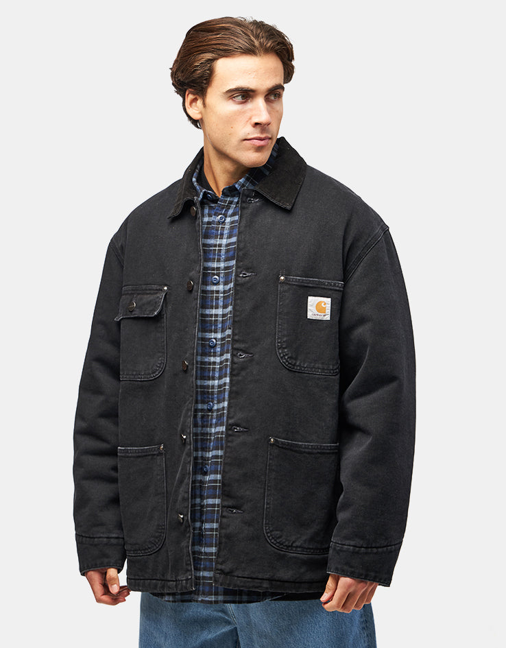 Carhartt WIP OG Chore Coat - Black/Black (Stone Washed)