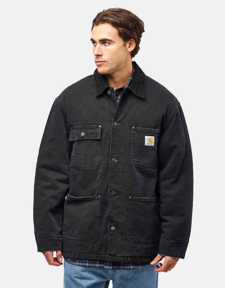 Carhartt WIP OG Chore Coat - Black/Black (Stone Washed)