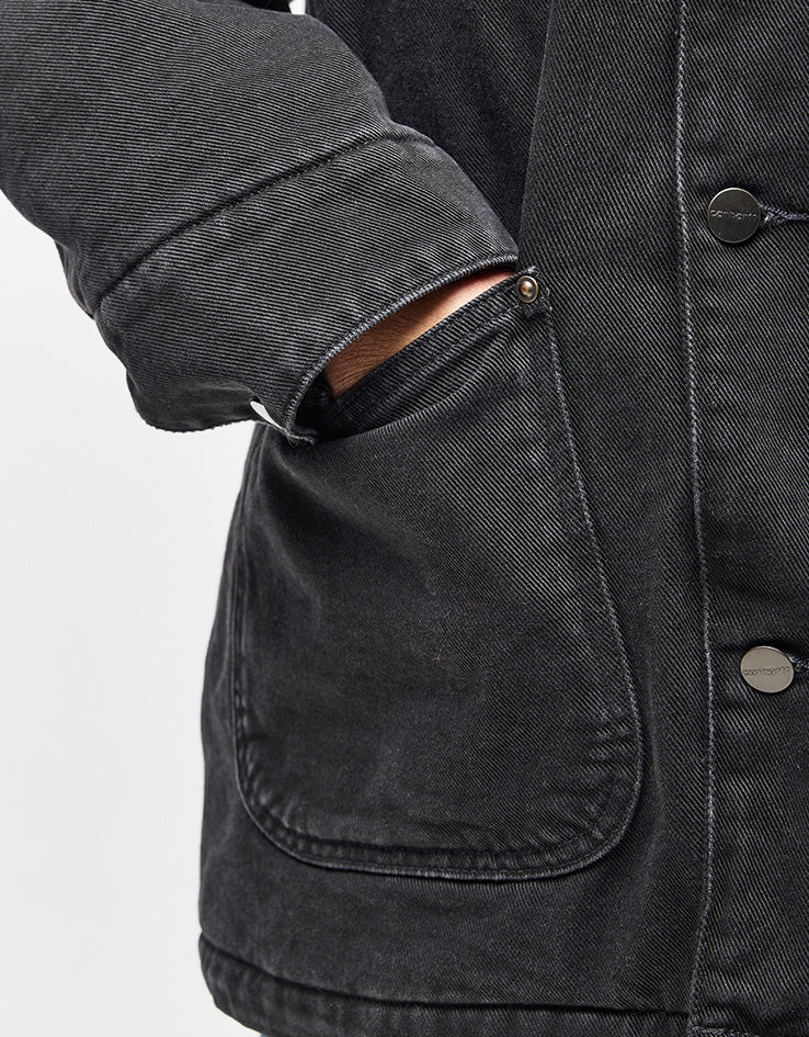 Carhartt WIP OG Chore Coat - Black/Black (Stone Washed)